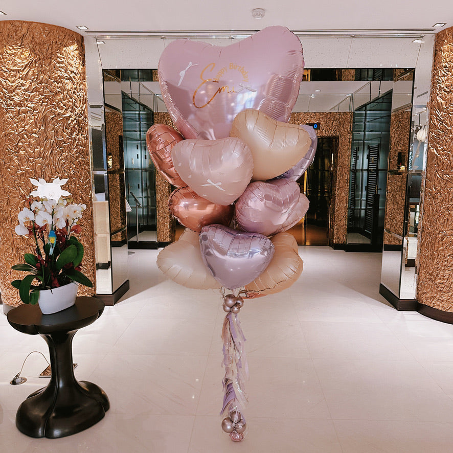 BALLON EN ALUMINIUM EN FORME DE CŒUR SATIN ROSE