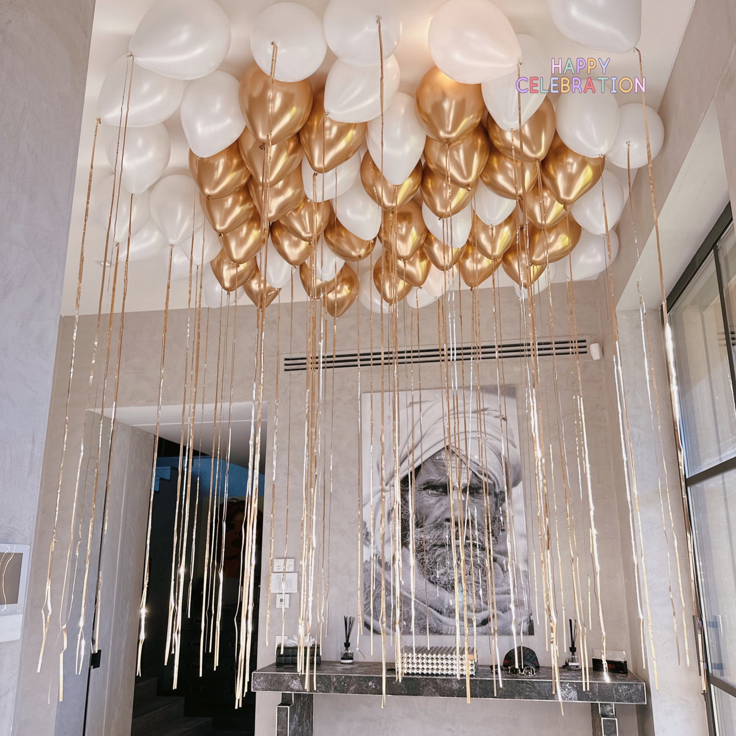 MIX DE BALLONS EN LATEX THÉME CHIC BLANC ET OR