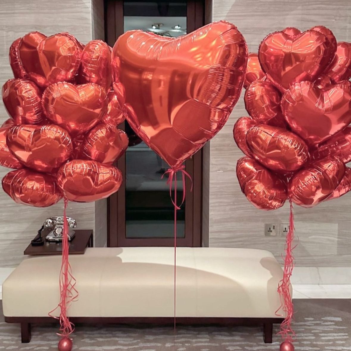 BALLON EN ALUMINIUM EN FORME DE CŒUR ROUGE