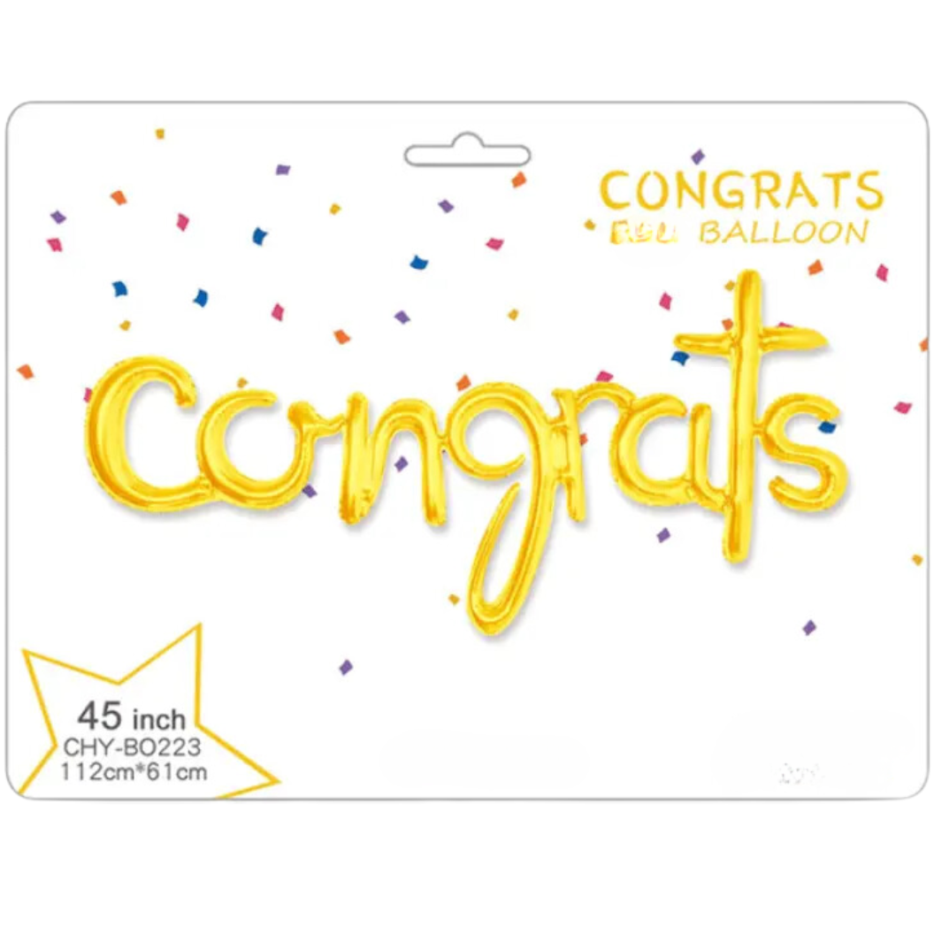 KIT DE BALLONS « CONGRATS » EN OR