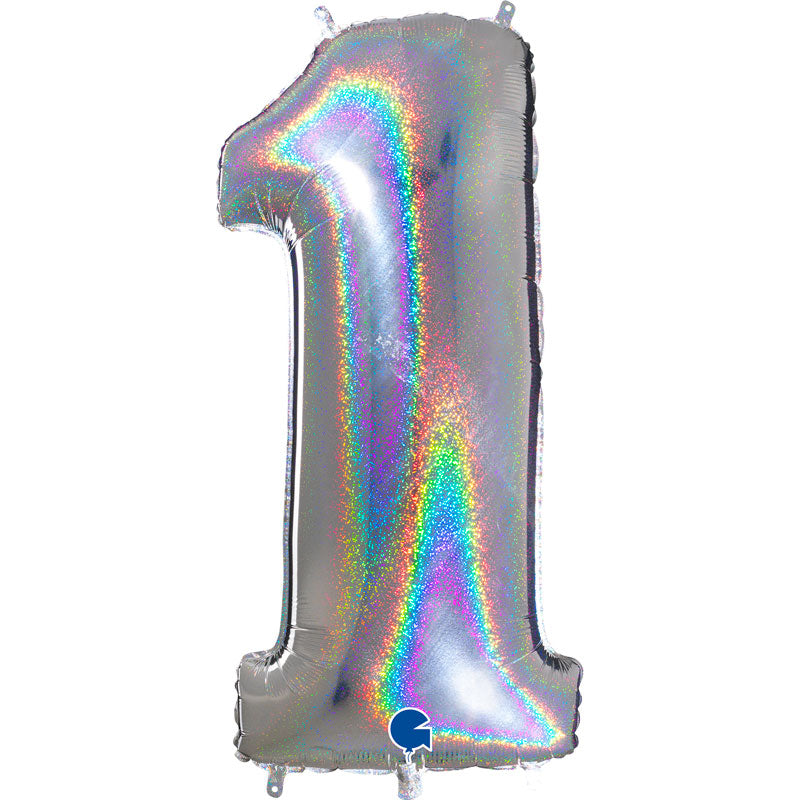 CHIFFRE HOLOGRAPHIQUE ARGENT 40″(101cm)
