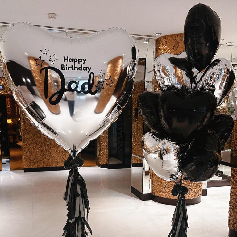 BALLON EN ALUMINIUM EN FORME DE CŒUR NOIR