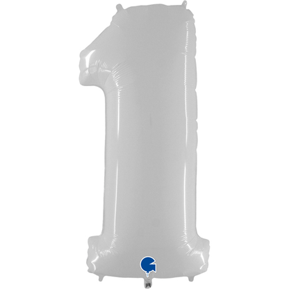 BALLON CHIFFRE BLANC 40(101cm)