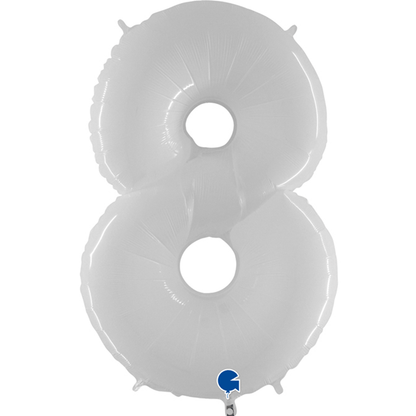 BALLON CHIFFRE BLANC 40(101cm)