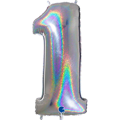 CHIFFRE HOLOGRAPHIQUE ARGENT 40″(101cm)