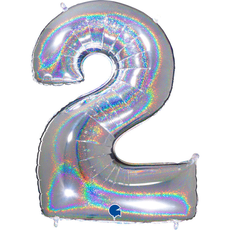 CHIFFRE HOLOGRAPHIQUE ARGENT 40″(101cm)