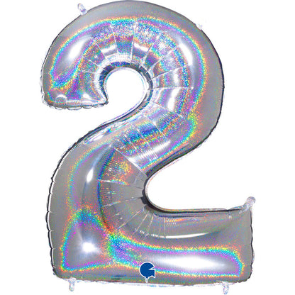 CHIFFRE HOLOGRAPHIQUE ARGENT 40″(101cm)