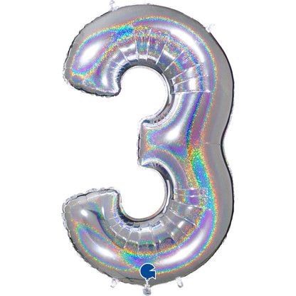 CHIFFRE HOLOGRAPHIQUE ARGENT 40″(101cm)
