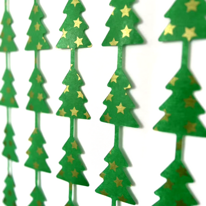 RIDEAU DE NOËL AVEC MOTIF SAPIN EN VERT
